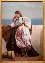 Young Oriental Woman on a Terrace in Algiers