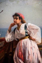 Young Oriental Woman on a Terrace in Algiers