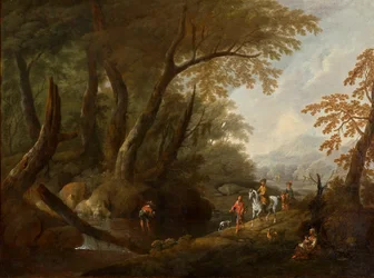 Forest Landscape with Water on the Left