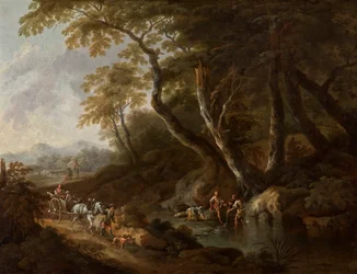 Forest Landscape with Water on the Right