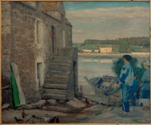 Riverside Landscape with Houses