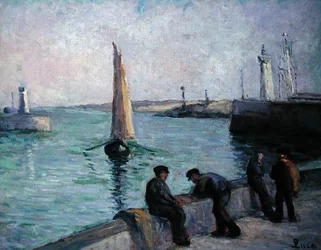 Fishermen in a Port, c.1920