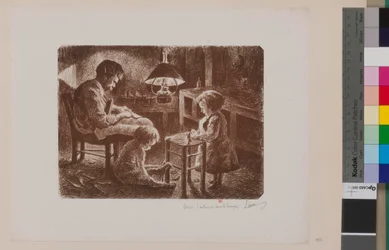 Interior Scene under the Lamp