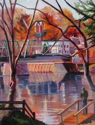 Autumn River Fisherman