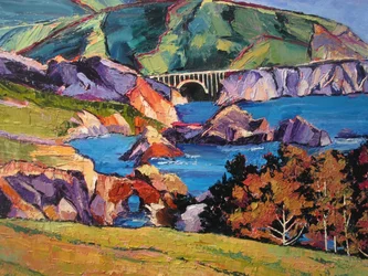 Colorful Coastal Bridge