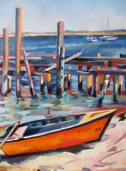 Dockside Orange Boat