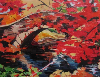 Fiery Autumn Bridge
