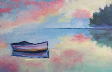 Peaceful Pastel Boat