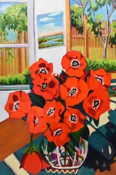 Red Poppies Summer Garden