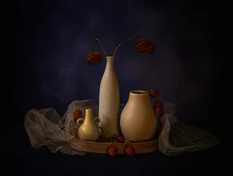 Rustic Still Life with Vases