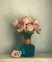 Soft Pink Roses Still Life
