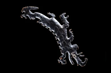 Eccentric flint depicting a crocodile canoe with passengers, c.A.D. 600?-900