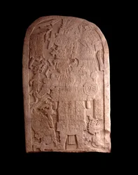 Pre-Columbian Art, Mayan Civilization, Late Classical Period: Stone Stele from Machaquila, Peten, Guatemala