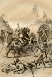Gold Escort Attacked by Bushrangers, Australia, 1879