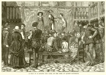 A Play in a London Inn Yard, in Elizabethan Era
