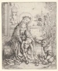 The Holy Family by the Rosebush