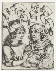Young Man and Old Woman (Unequal Lovers)