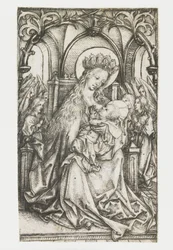 Throning Madonna Adored by Angels