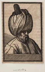 Bust of Bearded Man Wearing a Turban, 3/4 Profile Towards the Right