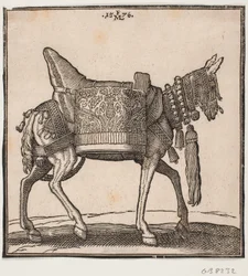 A Magnificently Equipped Mule, Profile to the Right