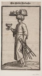 Peddler of Refreshing Beverages, Walking Toward the Left Side