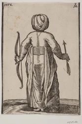 Standing Archer, Seen from Behind; in Left Hand a Bow, in Right Hand an Arrow