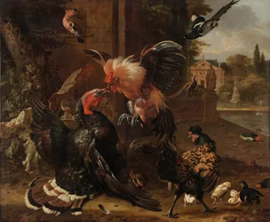 A Rooster and Turkey Fighting, c. 1680