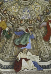 The prophet Isaiah and an Angel, dome of the sacristy of Saint Mark, Santuario della Santa Casa, Loreto