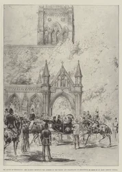The Queen at Kensington, Her Majesty Receiving the Address of the Vestry and Inhabitants of Kensington in Front of St Mary Abbotts Church