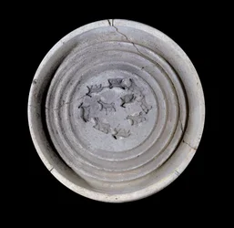 Mesopotamia: terracotta cup of animals. 1750 BC. From the royal dishes of the Palace of King Zimrilim at Mari