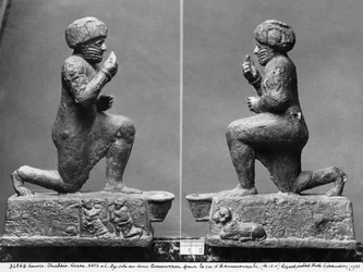 The worshipper from Larsa, profile view, also known as King Hammurabi praying before a sacred tree, c. 1750 BC