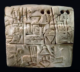 Early Pictographic cuneiform tablet, Mesopotamia, Uruk, c.3100-2900 BC