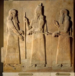 Oriental Antiquities: Detail of an Alabaster Relief Representing Sargon II Giving Orders