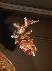 An angel above the altarpiece of the Chapel of St. Joseph