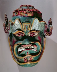 Ritual mask of Santiago used in the Mexican dance of the Moors and the Christians