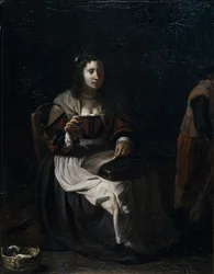 A Woman Sewing
