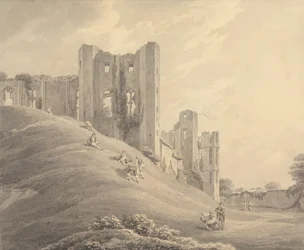 Kenilworth Castle, with Figures on the Hillside