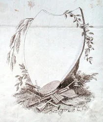 Heart shaped shield with instruments from Michael Faraday