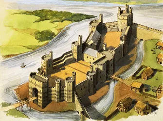 Caernarvon Castle in the time of King Edward the First