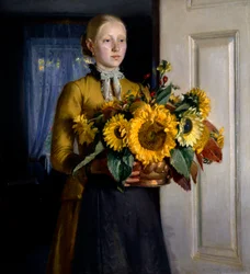 Girl with Sunflowers