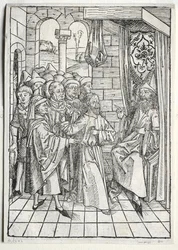 Der Schatzbehalter: Christ before Caiaphas Verso, 1491