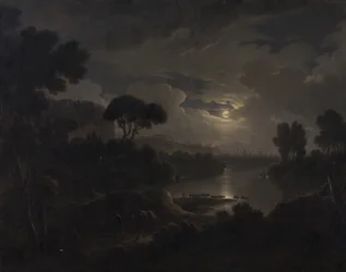 Italian Ideal Landscape in the Evening
