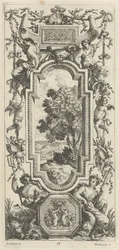 Ornamental Panel Surmounted by a Maritime Scene and a Shell
