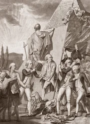Michel Picquenot. Allegories of Philosophy and Patriotism, winners upon the demon of prejudices