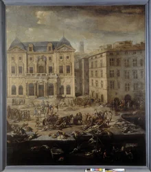 View of the Town Hall of Marseille during the plague of 1720