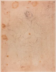 Figure studies, in part from the Expulsion from Paradise in the Sistine Chapel