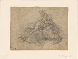 David and Goliath. Verso Ruled Architectural Studies, ca. 1550-1556, I, 32c