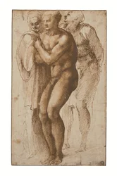 A Nude Man (after Masaccio) and Two Figures Behind Him