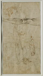 Various Studies of Figures, Inscription after a Sonnet by Petrarch, circa 1506