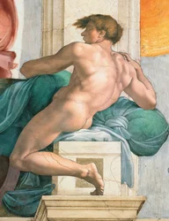 Ignudo Sistine Chapel ceiling in the Vatican
